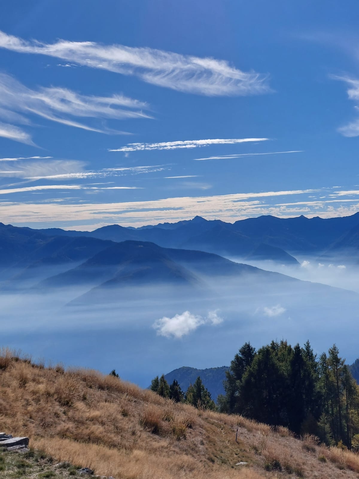 Vista dall'alto della baita
